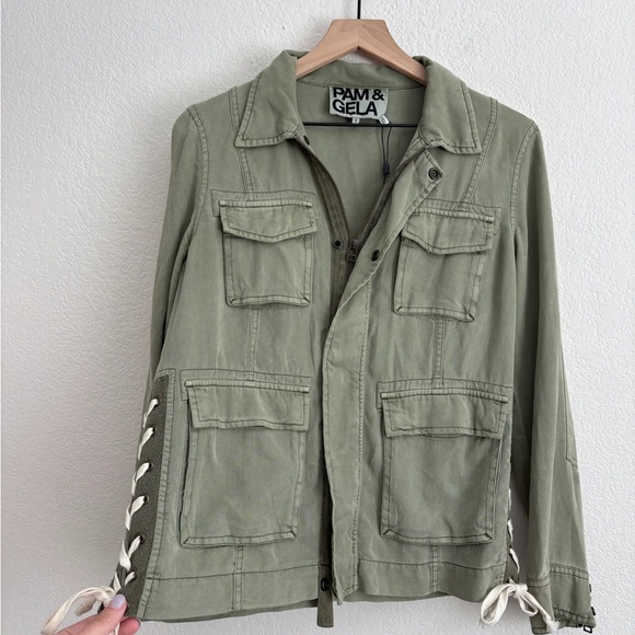 Pam & Gela Olive Lace-Up Jacket - Picture 4 of 7